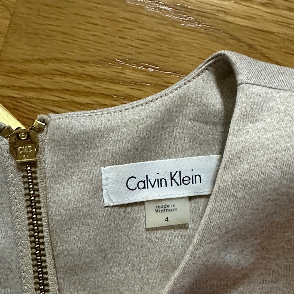 Calvin Klein Cream Sleeveless Midi Dress - Picture 2 of 4